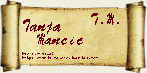 Tanja Mančić vizit kartica
